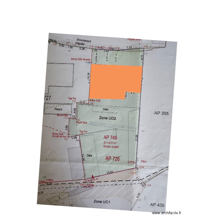plan de masse 2. Plan de 1 pièce et 101 m2