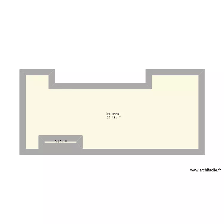 terrasse. Plan de 2  et 23 m²