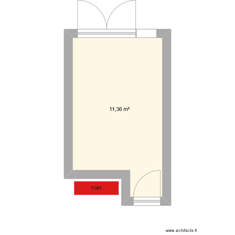 SEB IS SUR TILE. Plan de 1 pièce et 11 m2
