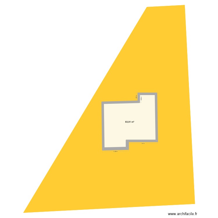 ABC. Plan de 1 pièce et 84 m2