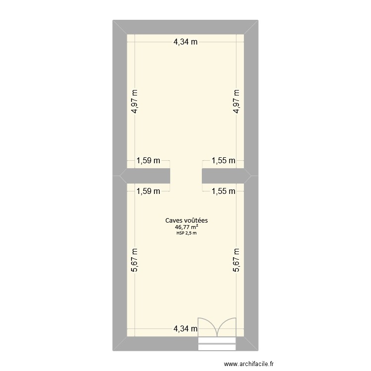Maison Lau. Plan de 1 pièce et 47 m2