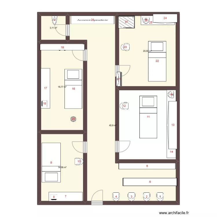 Epil Eclat. Plan de 5  et 98 m²