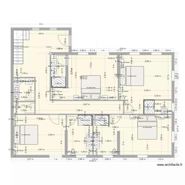 Ferme int JF. Plan de 2 Pièces et 114 m²