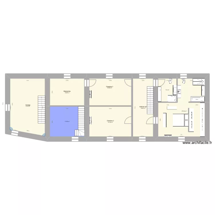 1er Schaltin.1. Plan de 8  et 169 m²