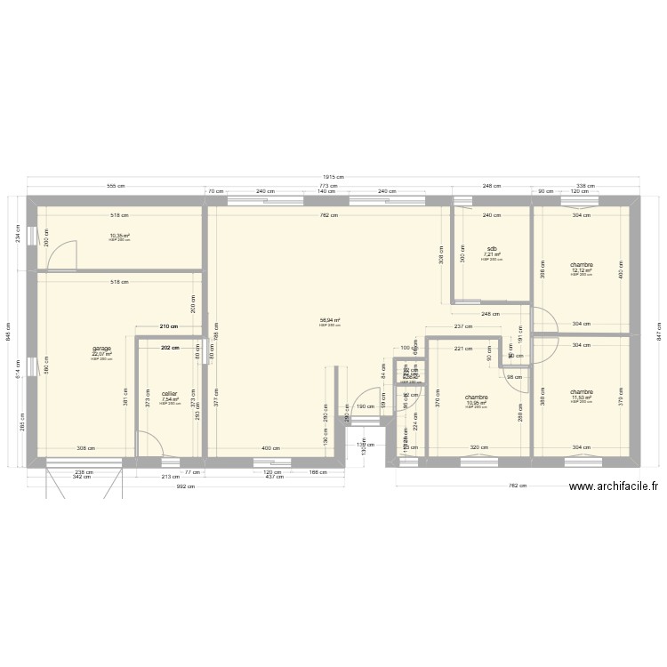 Plan maison 3. Plan de 9 pièces et 139 m2