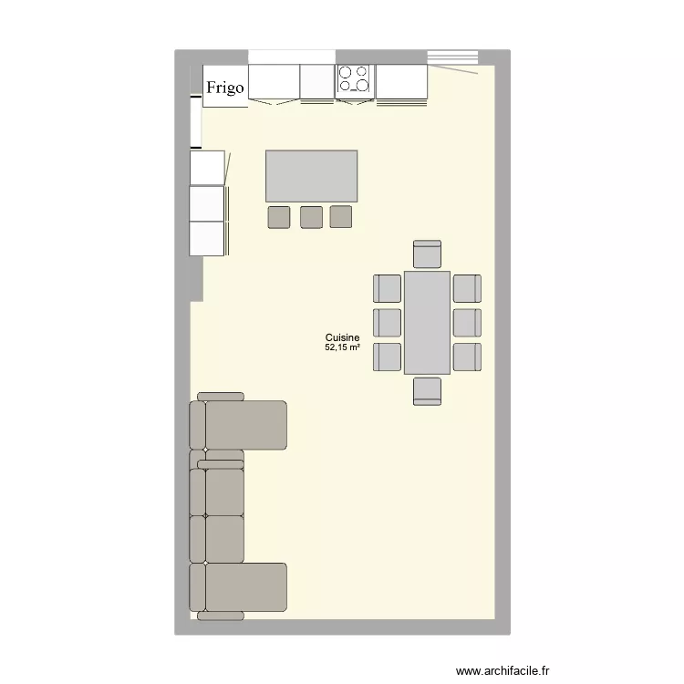 Cuisine Palma. Plan de 1 et 52 m² Cuisine Palma. Plan de 1 et 52 m²