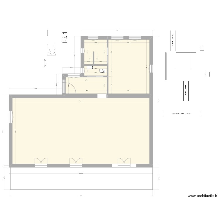 Agrandissement  - Version 40m² - V30. Plan de 5 pièces et 122 m2