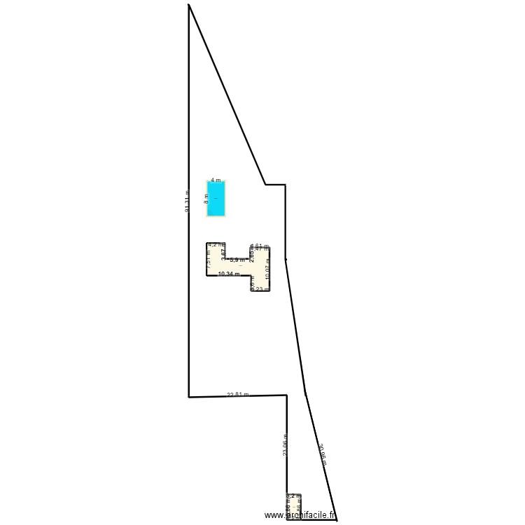 PROJET PISCINE PLAN DE MASSE. Plan de 2 pièces et 117 m2