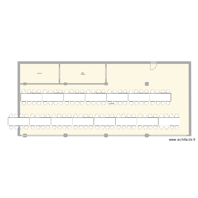 Plan Agencement - Tamara & Josselin - Patio n°1. Plan de 3 pièces et 189 m2