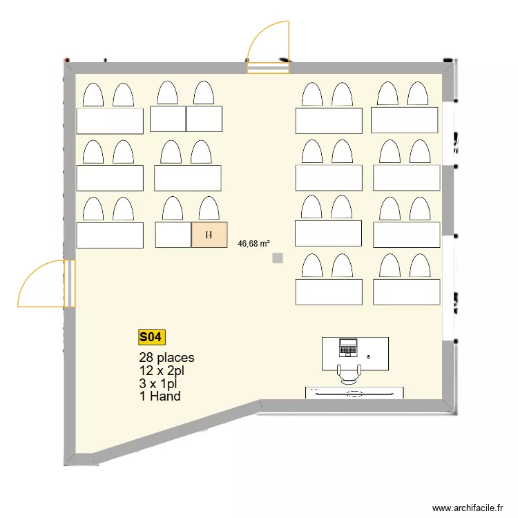 Salle 04 R+1. Plan de 1 et 47 m² Salle 04 R+1. Plan de 1 et 47 m²