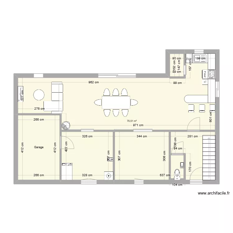 Maison RDC. Plan de 