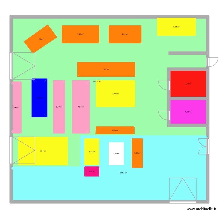 PLAN MAGNET RECTIFICATION. Plan de 20 pièces et 309 m2