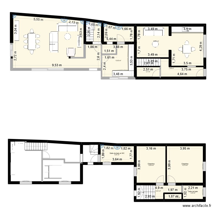 Maison Victor Hugo - version extension 3ch. Plan de 11 pièces et 151 m2