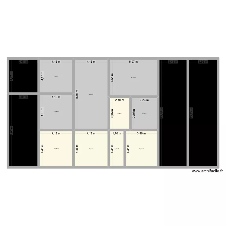 oussieres. Plan de 14  et 326 m²