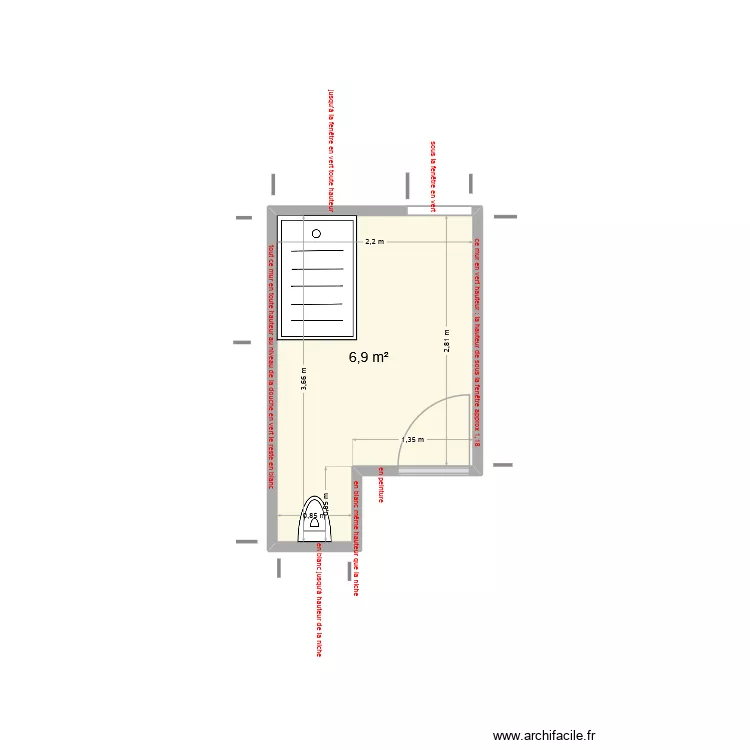SdE Lorgues. Plan de 1 Pièce et 7 m² SdE Lorgues. Plan de 1 Pièce et 7 m²