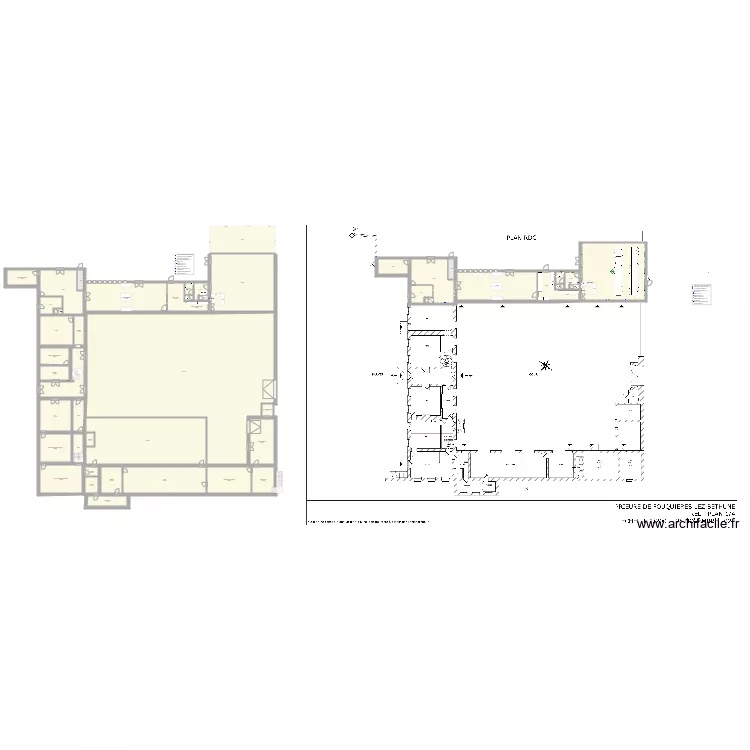 salle prieur&eacute; projet 2. Plan de 93  et 2856 m²