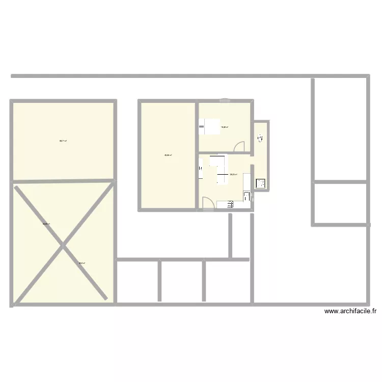 chez wam global. Plan de 6  et 235 m²
