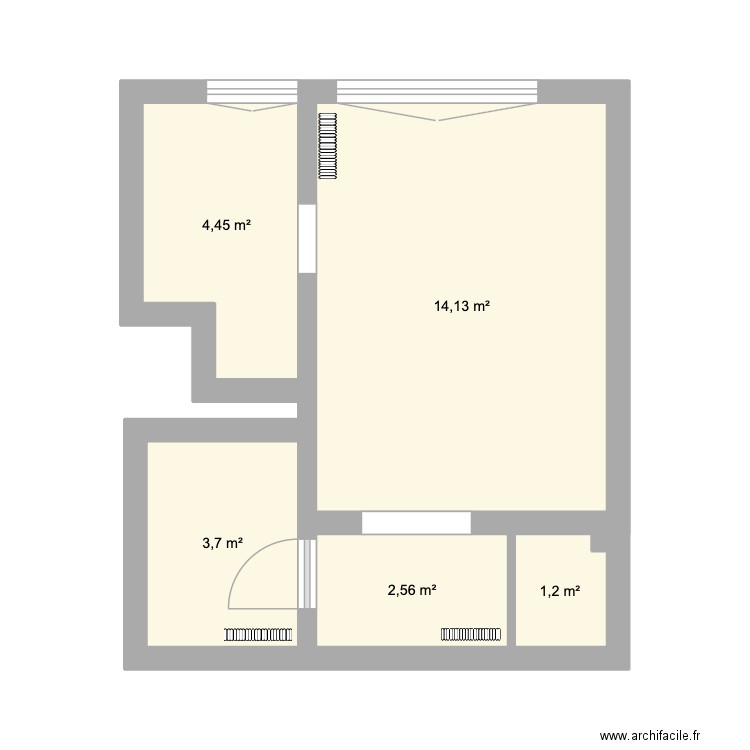 Edouard VII. 7 eme étage. Plan de 5 pièces et 26 m2
