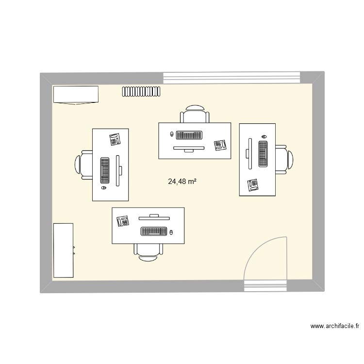 BUREAU COMPTA A109. Plan de 1 pièce et 24 m2