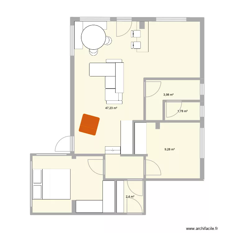 JESSE\'S APPARTMENT. Plan de 5 et 65 m² JESSE\'S APPARTMENT. Plan de 5 et 65 m²