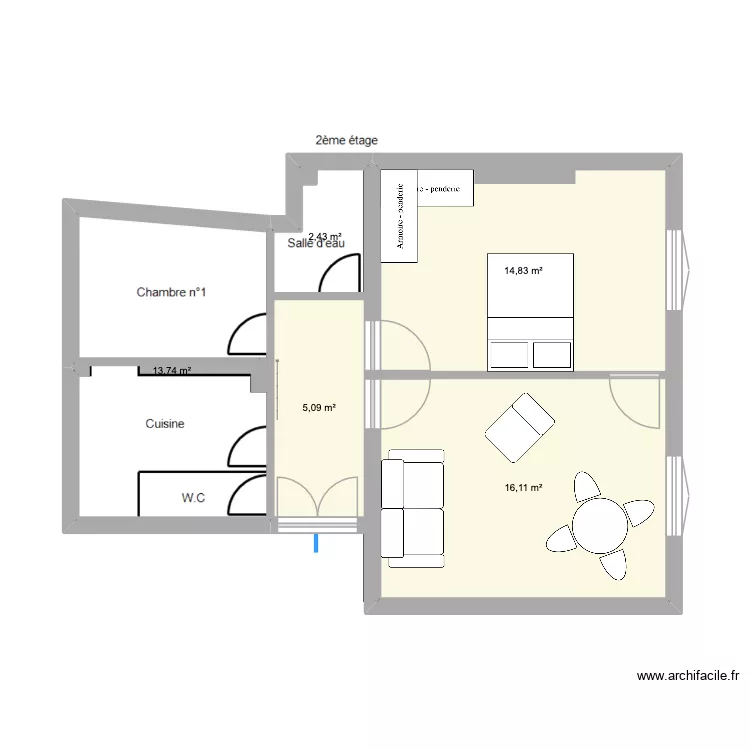 vincennes. Plan de 5  et 52 m²