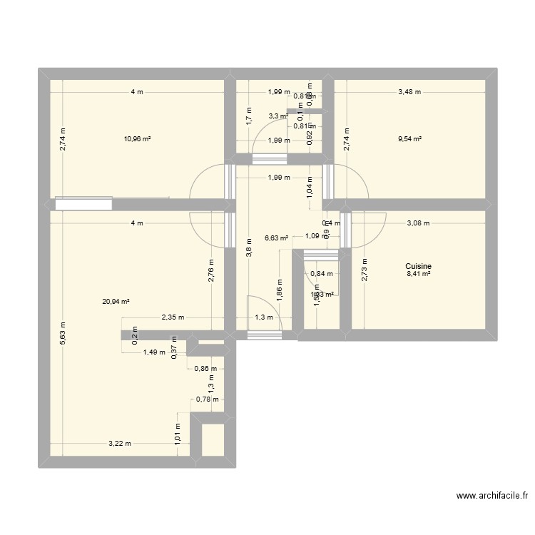 Logement Marseille 2C1D. Plan de 9 pièces et 62 m2