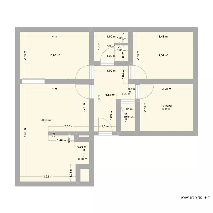 Logement Marseille 2C1D. Plan de 