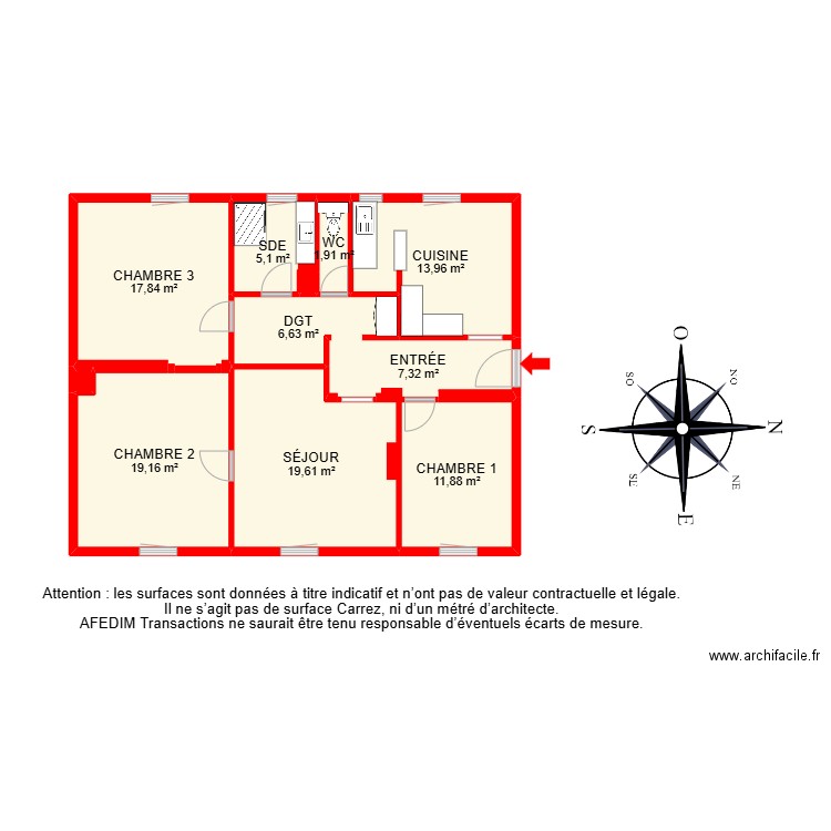 BI 30331. Plan de 17 pièces et 204 m2