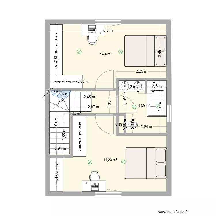 Surelevation Propre V1 ELEC. Plan de 5 Pièces et 39 m² Surelevation Propre V1 ELEC. Plan de 5 Pièces et 39 m²