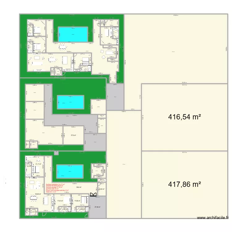 WINDFIELD VILLA PARADIS. Plan de 53  et 3052 m²