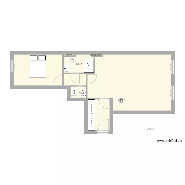Clamart, existant. Plan de 