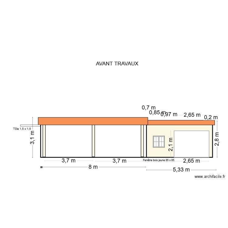 PLAN DE FACADE. Plan de 0 pièce et 0 m2
