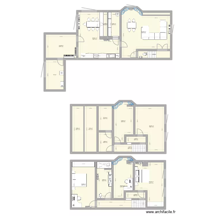 VANSTICHEL. Plan de 22  et 240 m²