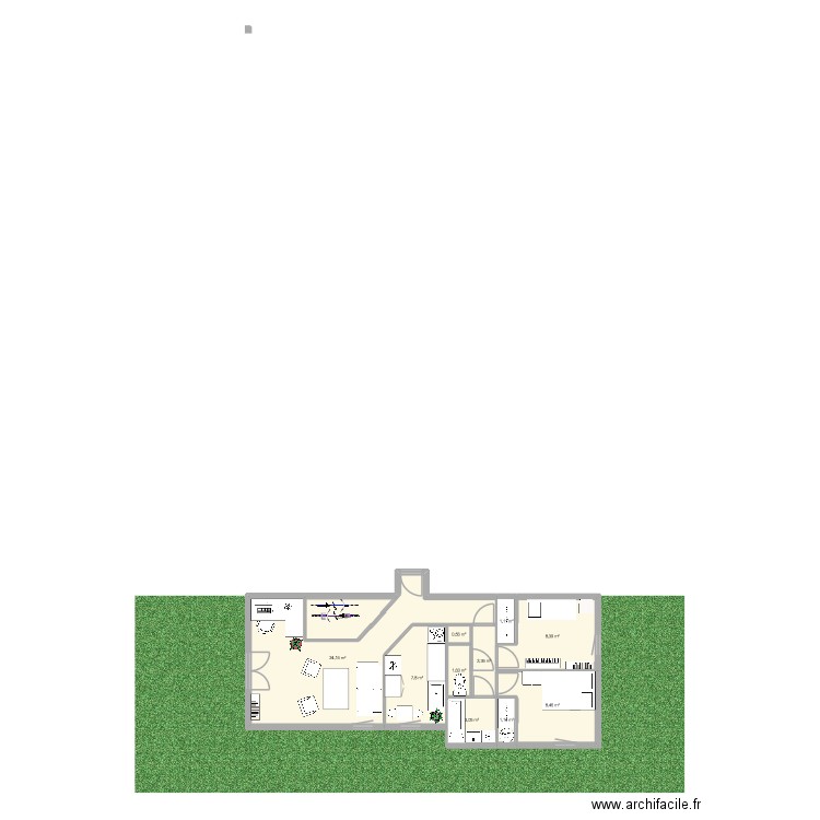 Mon appartement V2. Plan de 11 pièces et 63 m2
