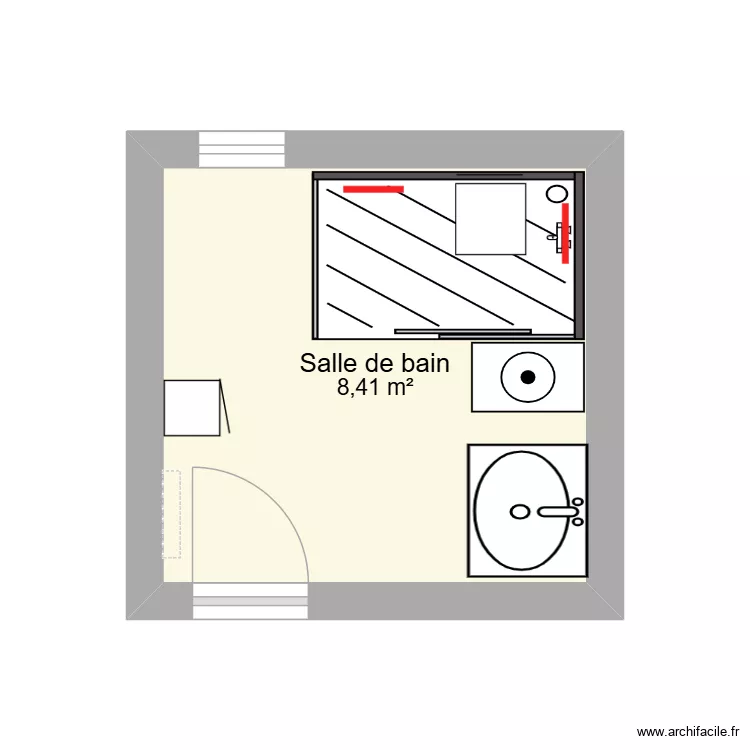 sdb essai. Plan de 1 et 8 m² sdb essai. Plan de 1 et 8 m²