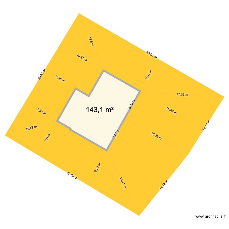 cadastre. Plan de 1 pièce et 143 m2