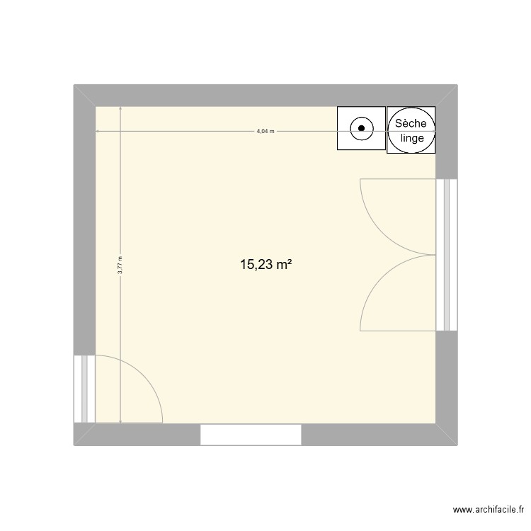 Cuisine. Plan de 1 pièce et 15 m2