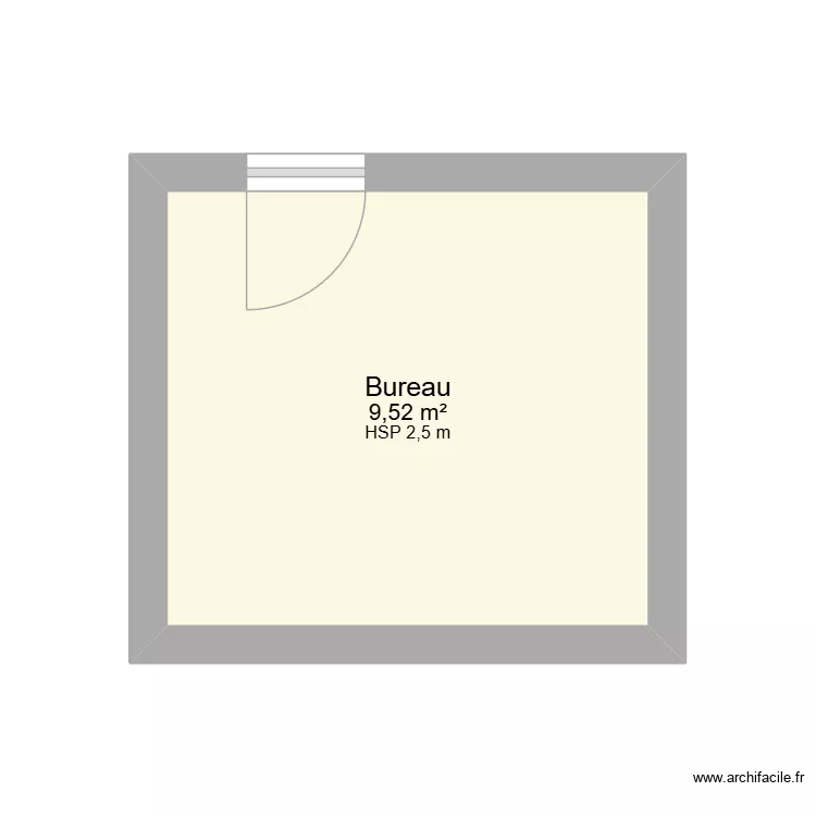 Bureau. Plan de 1  et 10 m²