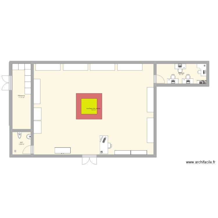 surf. Plan de 4 pièces et 127 m2