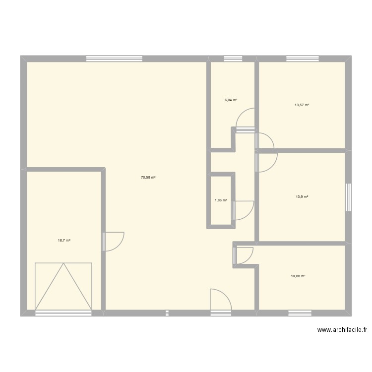 Plan 1 Andy carladous. Plan de 7 pièces et 136 m2