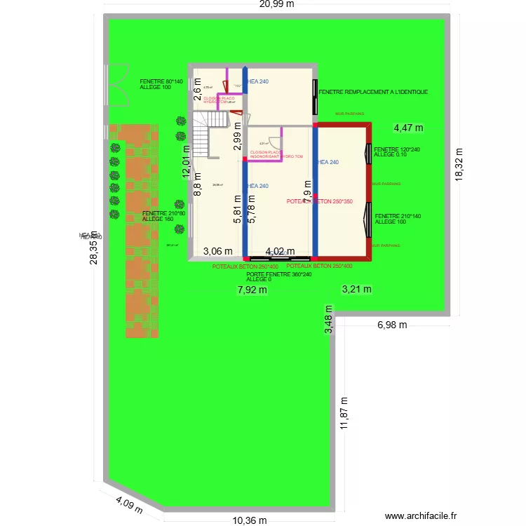 RDC RENOVATION + EXTENSION 2 macon. Plan de 7 et 586 m² RDC RENOVATION + EXTENSION 2 macon. Plan de 7 et 586 m²