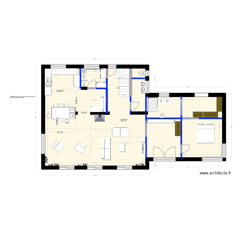 VALIOUD R1V3. Plan de 1 pièce et 148 m2