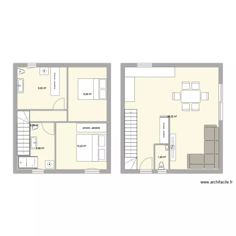 étage. Plan de 7 et 79 m² étage. Plan de 7 et 79 m²