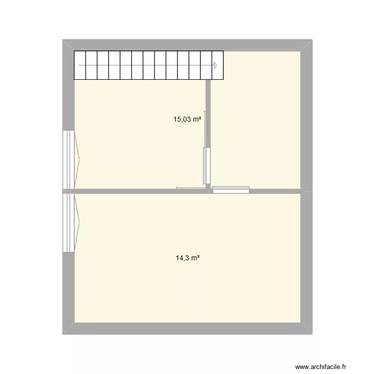 &eacute;tage chambes. Plan de 2 pièces et 29 m²