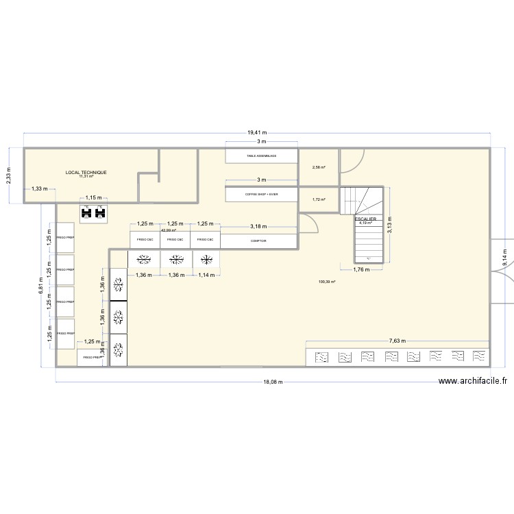 Plan La Défense version finale. Plan de 6 pièces et 163 m2