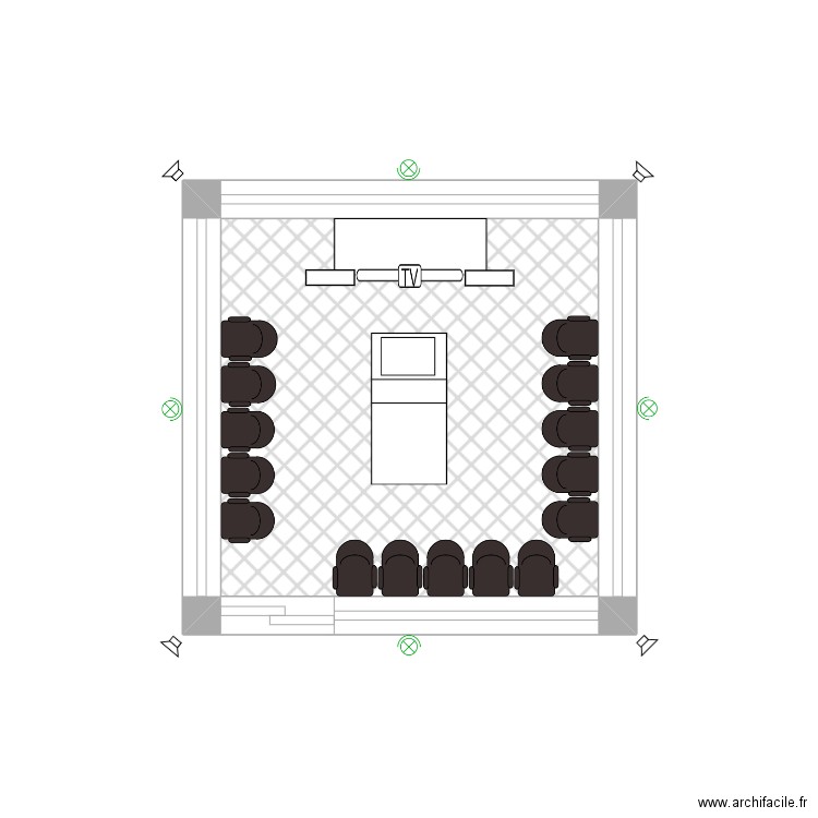 Plan au sol. Plan de 1 pièce et 6 m2