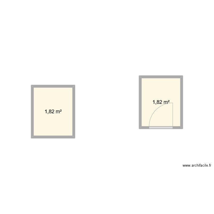 Nouveau WC. Plan de 2 pièces et 4 m2