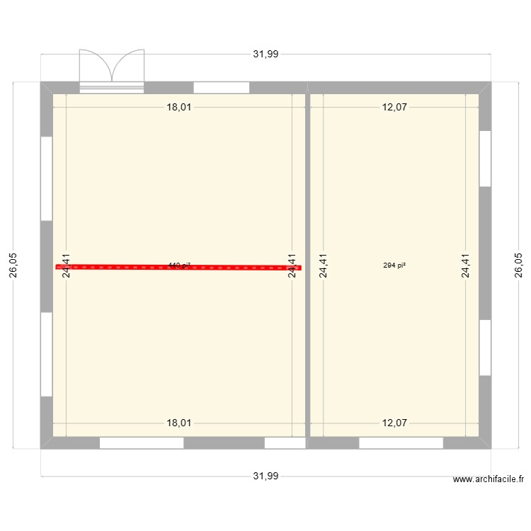 plan 3. Plan de 2 pièces et 68 m2