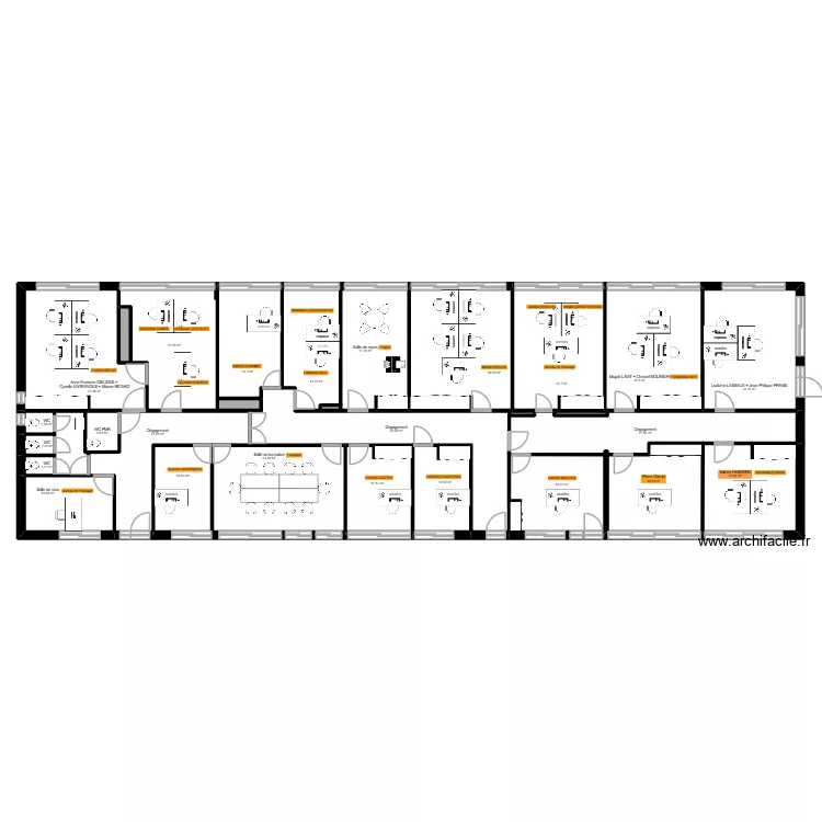 Albi Pélissier bât F - Répartition des surfaces. Plan de 28 et 393 m² Albi Pélissier bât F - Répartition des surfaces. Plan de 28 et 393 m²