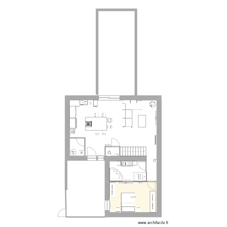 kevin jade. Plan de 1 pièce et 15 m2